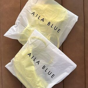 Like New Aila Blue Sustainable Bikini Set Limeade M